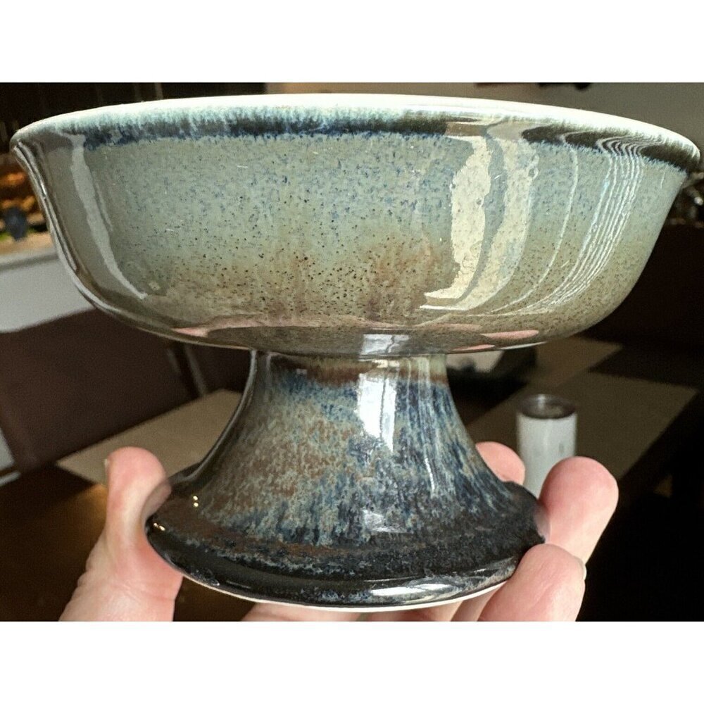(4)‎ Mikasa Japan Pottery Multicolor Grey Crudités Sorbet Dessert Footed Bowls